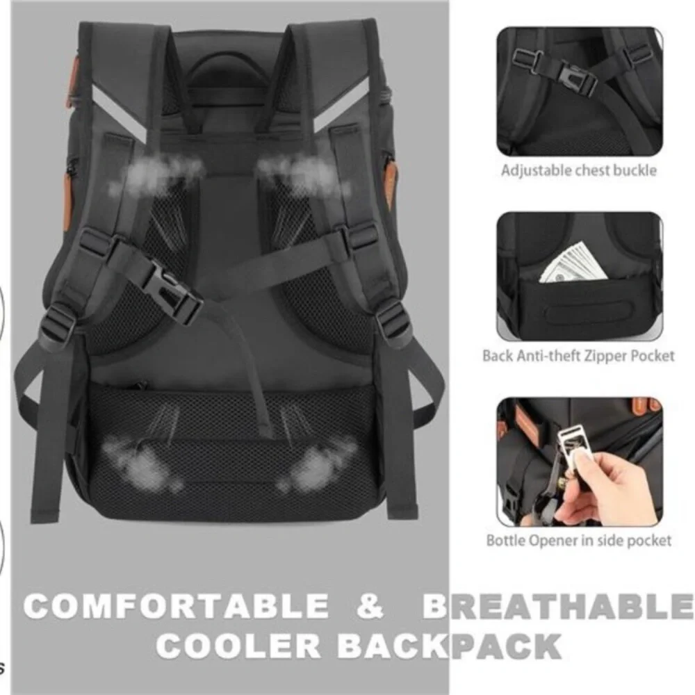 Insulated Cooler Backpack,33/45 Cans Multifunctional Double Deck Leakproof